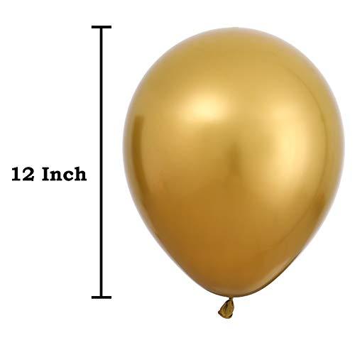 3.2g 12Inch 100pcs Metallic Chrome Balloon in Gold for Wedding Birthday Party Decoration (Gold) - Decotree.co Online Shop