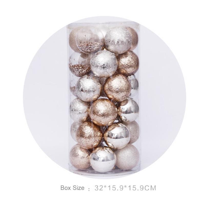 30 Counts 60mm/2.36" Shatterproof Clear Plastic Christmas Ball Ornaments Decorative Xmas Balls Baubles - Decotree.co Online Shop