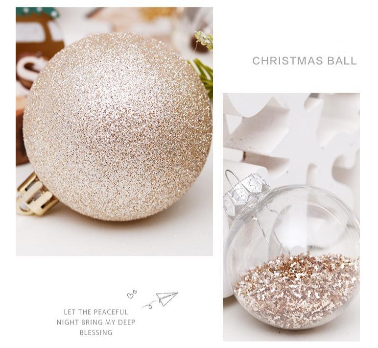 30 Counts 60mm/2.36" Shatterproof Clear Plastic Christmas Ball Ornaments Decorative Xmas Balls Baubles - Decotree.co Online Shop