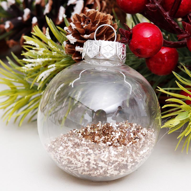 30 Counts 60mm/2.36" Shatterproof Clear Plastic Christmas Ball Ornaments Decorative Xmas Balls Baubles - Decotree.co Online Shop