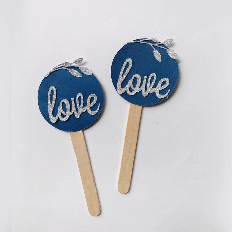 35 Pcs Navy Blue Glitter Cupcake Topper Picks for Wedding Engagement Party Cake Decorations - Decotree.co Online Shop