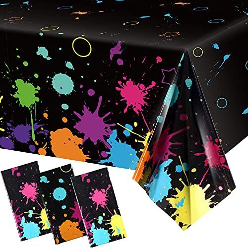 3pcs Glow Party Table Covers Neon Party Tablecloths for Neon Birthday Party - Decotree.co Online Shop