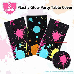 3pcs Glow Party Table Covers Neon Party Tablecloths for Neon Birthday Party - Decotree.co Online Shop