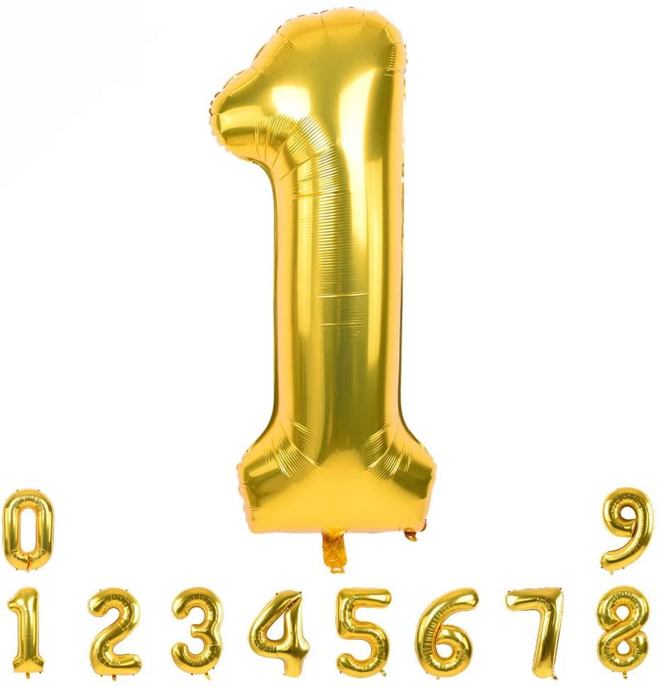 40 Inch Mylar Gold Digit Helium Foil Birthday Party Balloons - Decotree.co Online Shop