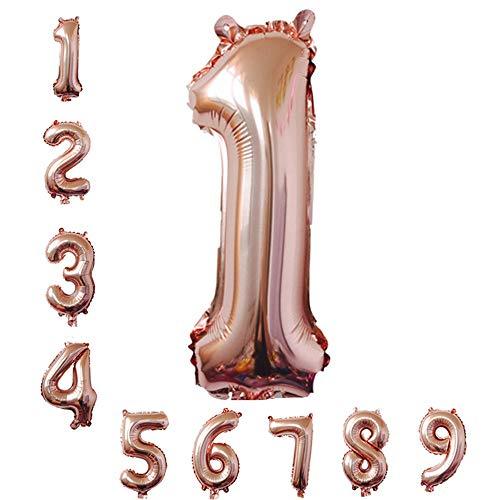 40 Inch Rose Gold Jumbo 1 Number Balloons Huge Giant Balloons Foil Mylar Number Balloons for Birthday Party,Wedding, Bridal Shower Engagement - Decotree.co Online Shop