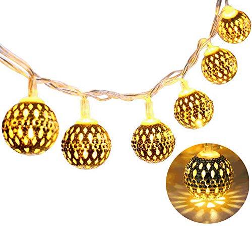 40 LED Globe String Lights, Halloween Decorations Golden Moroccan Hanging Lights for Bedroom, Party, Wedding, Christmas Tree - Decotree.co Online Shop