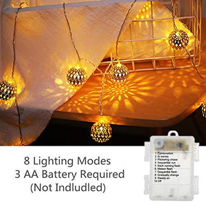 40 LED Globe String Lights, Halloween Decorations Golden Moroccan Hanging Lights for Bedroom, Party, Wedding, Christmas Tree - Decotree.co Online Shop