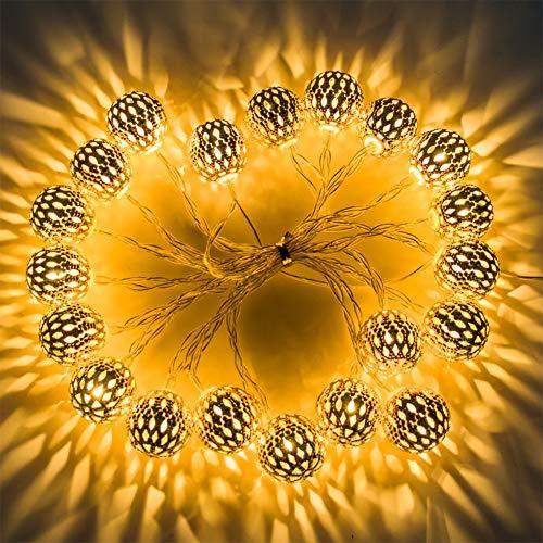 40 LED Globe String Lights, Halloween Decorations Golden Moroccan Hanging Lights for Bedroom, Party, Wedding, Christmas Tree - Decotree.co Online Shop