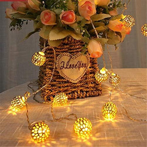 40 LED Globe String Lights, Halloween Decorations Golden Moroccan Hanging Lights for Bedroom, Party, Wedding, Christmas Tree - Decotree.co Online Shop