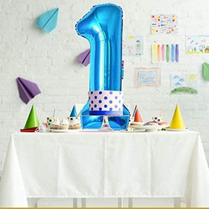 40" Number 1 Blue Balloon and Blue Confetti Balloons, Foil Mylar Blue Balloons Party Supplies for 1st Birthday Party, Baby Shower - Decotree.co Online Shop