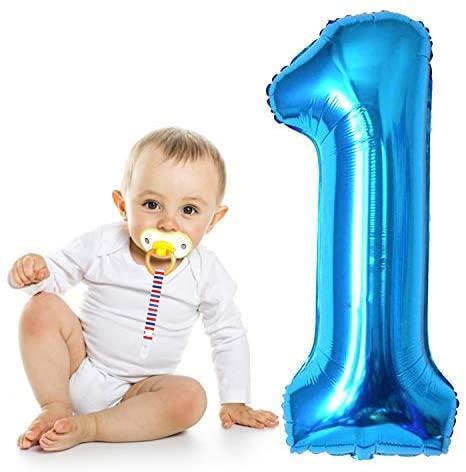 40" Number 1 Blue Balloon and Blue Confetti Balloons, Foil Mylar Blue Balloons Party Supplies for 1st Birthday Party, Baby Shower - Decotree.co Online Shop