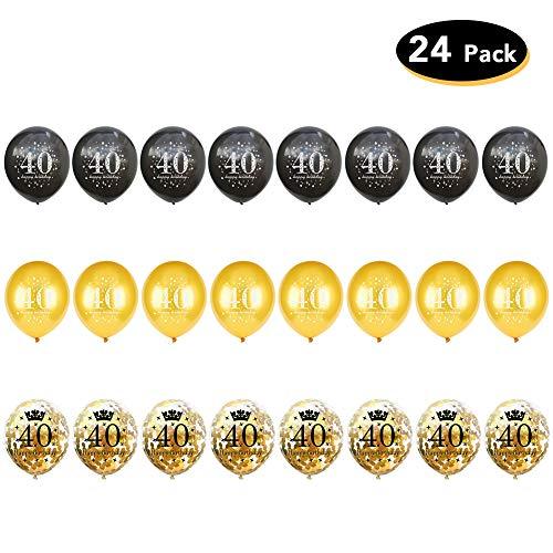 40th Birthday Decorations Party Supplies Gold Number Balloon 40 Happy Birthday Banner Latex Balloons - Decotree.co Online Shop