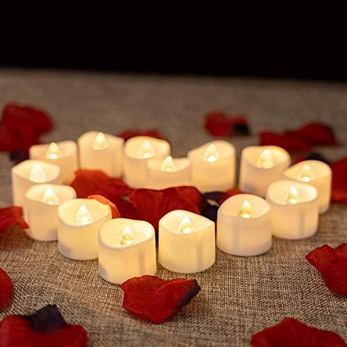 48-Pack Battery Tea Lights Bulk, Flameless LED Tea Lights, with Soft Flickering - Decotree.co Online Shop