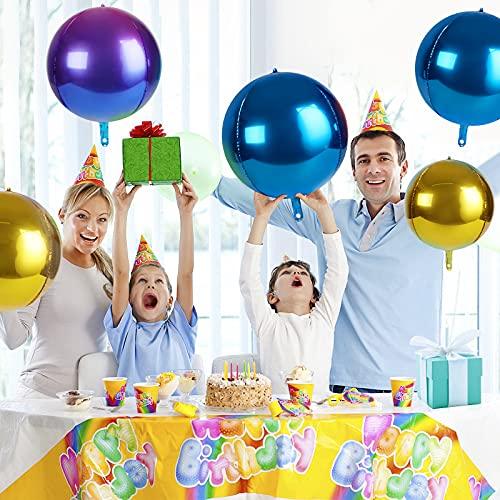 4D Balloons 6Pcs 22 inch Gradient Rainbow Mylar Foil Balloons for Birthday Wedding Party - Decotree.co Online Shop