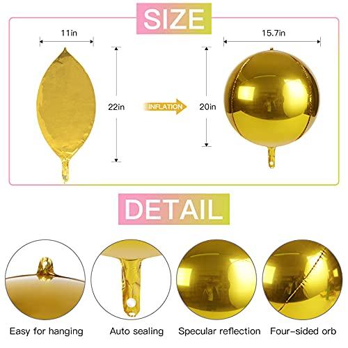 4D Balloons 6Pcs 22 inch Gradient Rainbow Mylar Foil Balloons for Birthday Wedding Party - Decotree.co Online Shop