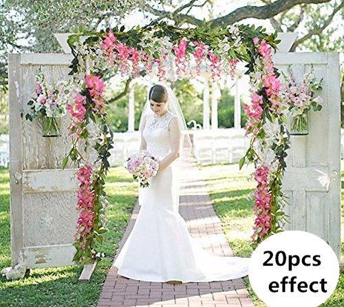 4Pcs 6.6Ft/Piece Artificial Flowers Silk Wisteria Garland-Dearhouse Artificial Wisteria Vine Rattan Silk Hanging Flower - Decotree.co Online Shop