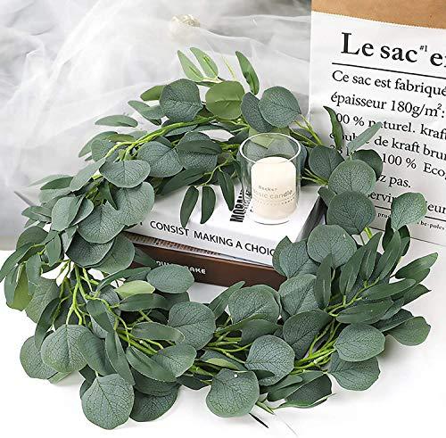 5 Pack 5.9ft Artificial Eucalyptus Garland with Willow Leaves Greenery Vines Hanging Plants for Wedding Party - Decotree.co Online Shop