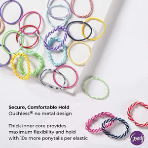 Goody Ouchless Elastic Hair Ties - 60 Count, Assorted In Brights and Pastels - Perfect for Fine, Curly Hair and Sensitive Scalps - Pain Free Hair Accessories for Men, Women, Girls and Boys - Decotree.co Online Shop