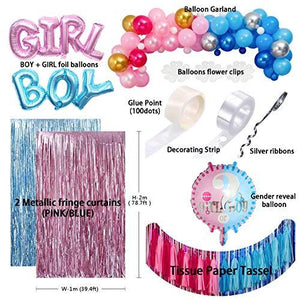 Kit ballon confettis boy or girl et tassels