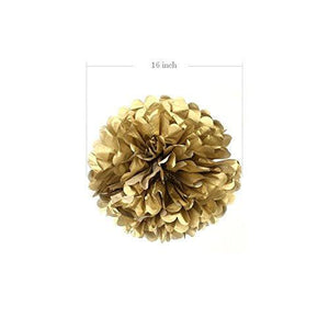 5pcs Gold Tissue Paper Flower Pom Poms, Hanging Party Decorations - Decotree.co Online Shop