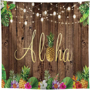 5x3ft Aloha Rustic Wooden Backdrop for Summer Tropical Hawaiian Beach Party Photography Background - Decotree.co Online Shop