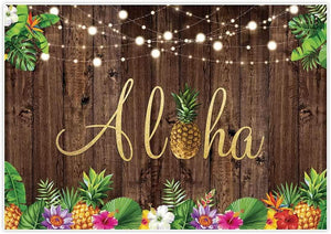 5x3ft Aloha Rustic Wooden Backdrop for Summer Tropical Hawaiian Beach Party Photography Background - Decotree.co Online Shop