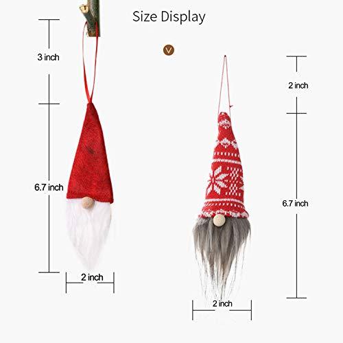 6 Pack Gnome Christmas Plush Ornaments Set, Xmas Hanging Decorations Gnome Hat - Decotree.co Online Shop