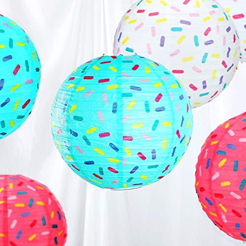 6 Pieces 12 inch Donut Party Hanging Paper Lanterns Baby Shower Donut Lanterns for Baby Shower Kids Birthday Party - Decotree.co Online Shop