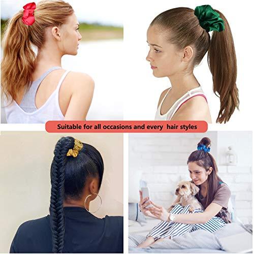 60 Pack Hair Scrunchies, BeeVines Satin Silk Scrunchies for Hair, Silky Curly Hair Accessories for Women, Hair Ties Ropes for Teens - Decotree.co Online Shop