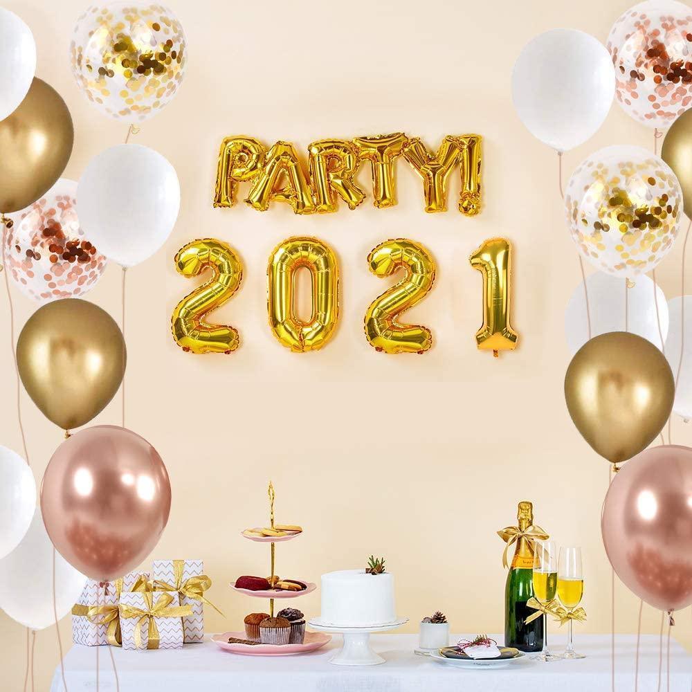 60 Pieces Gold Confetti Balloons / 12 Inch Latex Party Balloons with Gold Confetti for Party Decorations - Decotree.co Online Shop