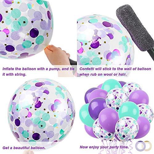 60pcs Mermaid Balloons, Latex Confetti Balloons, Purple Blue Balloons - Decotree.co Online Shop