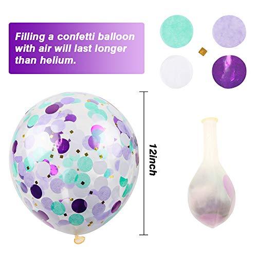 60pcs Mermaid Balloons, Latex Confetti Balloons, Purple Blue Balloons - Decotree.co Online Shop