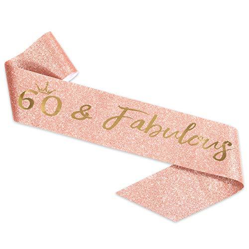 60th Birthday Sash and Tiara for Women, Rose Gold Birthday Sash Crown 60 & Fabulous Sash and Tiara for Women, 60th Birthday Gifts for Happy 60th Birthday Party Favor Supplies - Decotree.co Online Shop