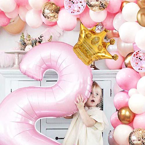 62Pcs Pink Gold Confetti Latex Balloons Kit, 12 Inch Pink White Gold Helium Balloons Party Supplies - Decotree.co Online Shop