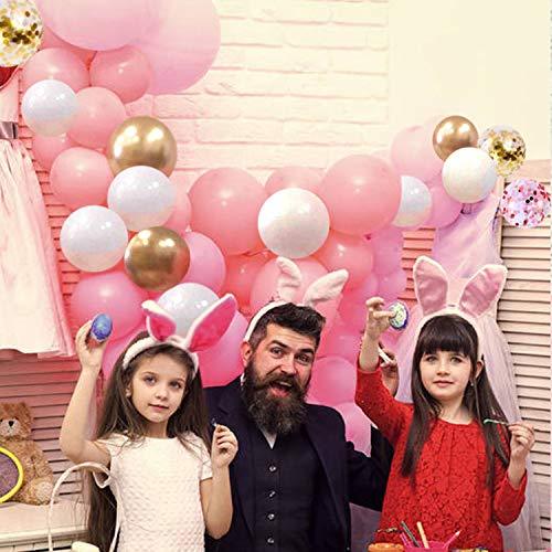 62Pcs Pink Gold Confetti Latex Balloons Kit, 12 Inch Pink White Gold Helium Balloons Party Supplies - Decotree.co Online Shop