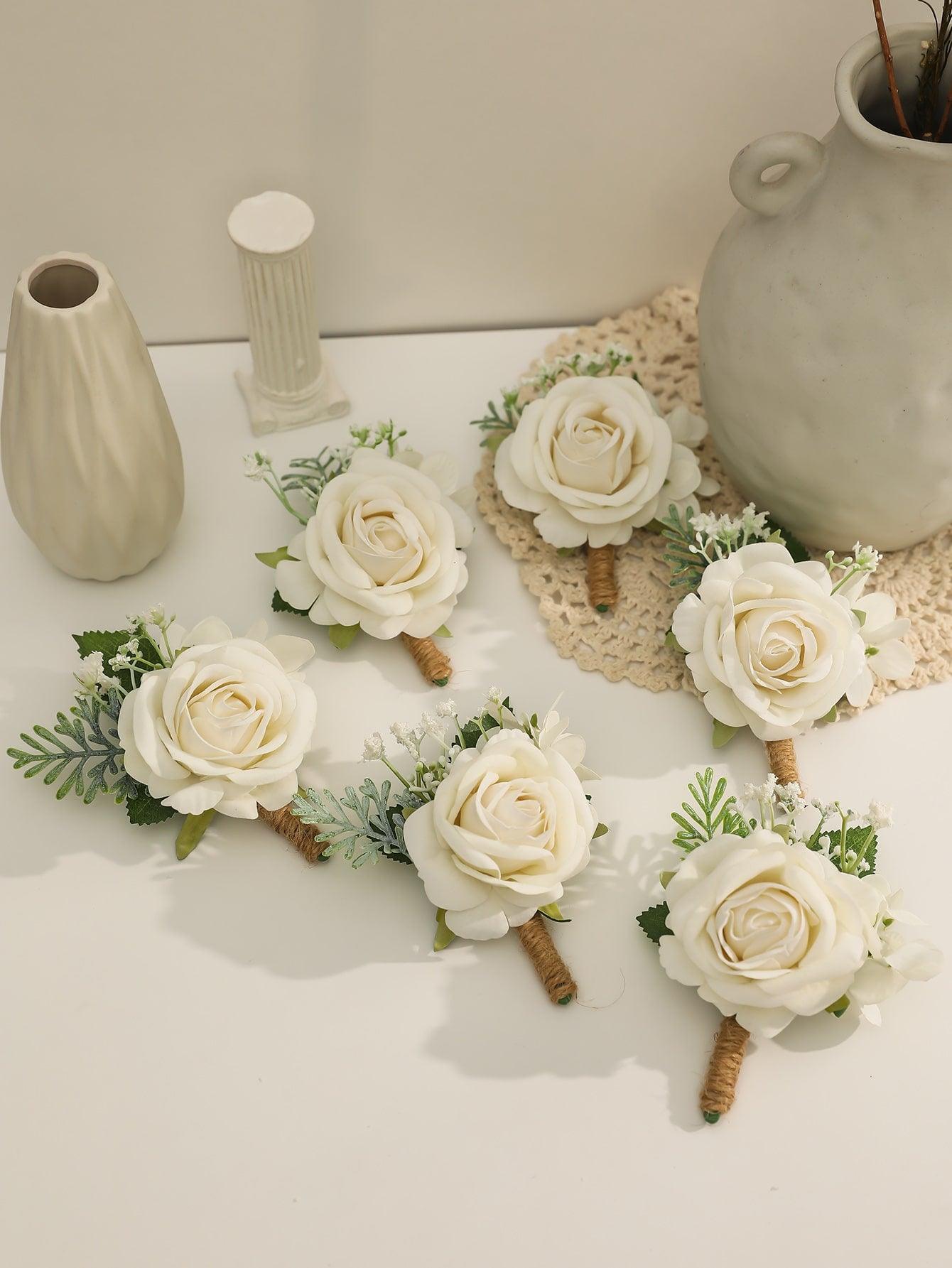 6pcs Flower Decor Boutonniere For Weddings - Decotree.co Online Shop