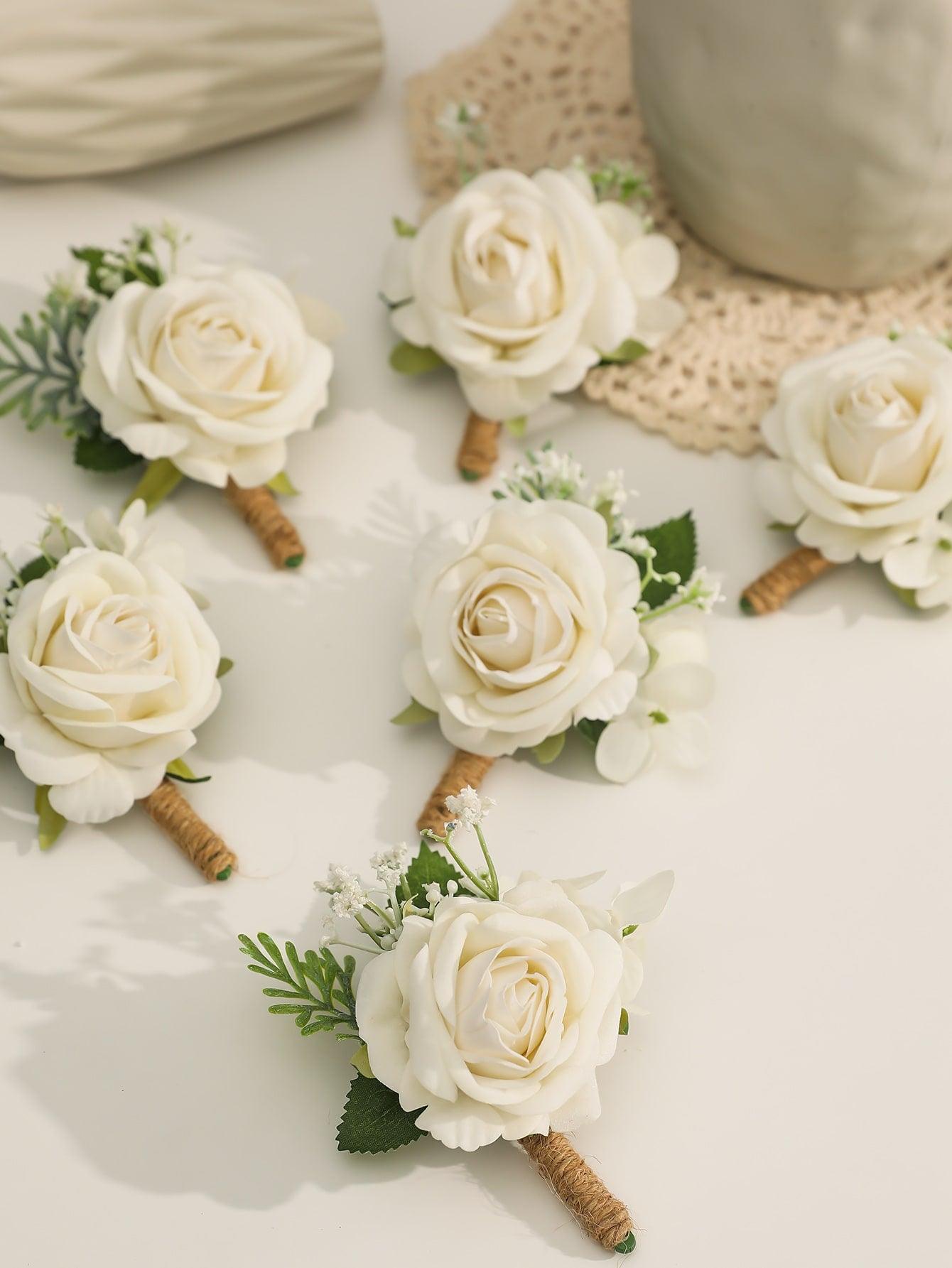 6pcs Flower Decor Boutonniere For Weddings - Decotree.co Online Shop