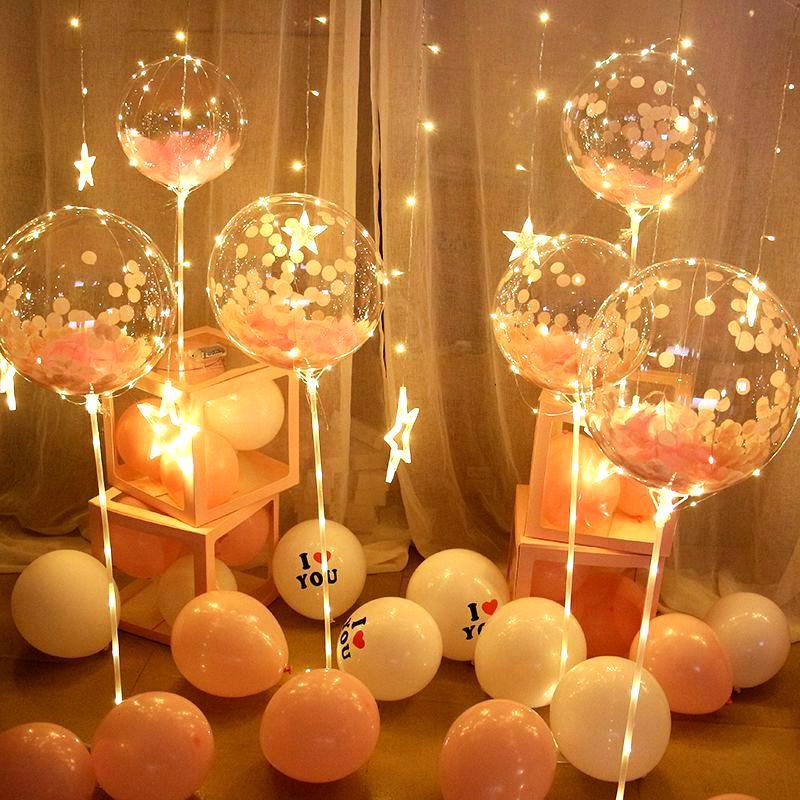 70cm Wedding Birthday Party Big Latex Stuffing Clear Balloons Foil Balloons Holder Sticks - Decotree.co Online Shop