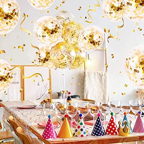 72pcs Gold Confetti Balloons with Gold Confetti Inside, 12 Inches Latex Party Balloons for Birthdays, Weddings - Decotree.co Online Shop