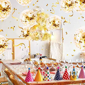 72pcs Gold Confetti Balloons with Gold Confetti Inside, 12 Inches Latex Party Balloons for Birthdays, Weddings - Decotree.co Online Shop