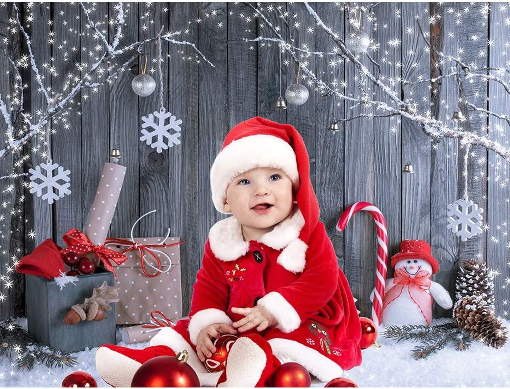 7x5ft Fabric Christmas Photography Backdrop Winter Snowman Santa Gift - Decotree.co Online Shop