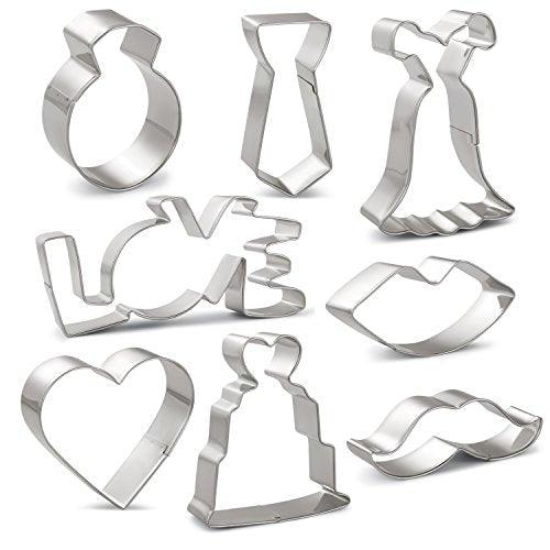 8 Pieces Wedding Cookie Cutter Set for Wedding Favor - Decotree.co Online Shop