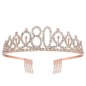 80th Birthday Sash and Tiara for Women, Rose Gold Birthday Sash Crown 80 & Fabulous Sash and Tiara for Women, 80th Birthday Gifts for Happy 80th Birthday Party Favor Supplies - Decotree.co Online Shop