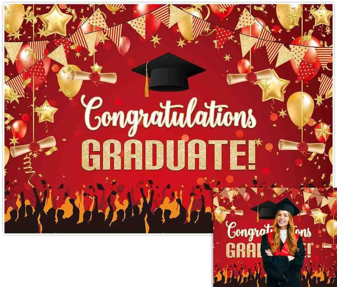 82" x 59" Graduation Backdrop for Photography Congrats Grad Class of 2022 Prom Party Supplies Decorations - Decotree.co Online Shop