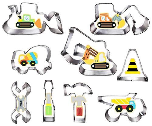 9 Pieces Construction Cookie Cutter Set for Kids Construction Themed Birthday Party - Decotree.co Online Shop