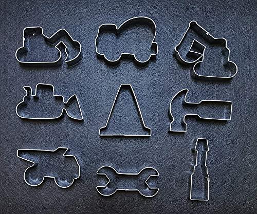 9 Pieces Construction Cookie Cutter Set for Kids Construction Themed Birthday Party - Decotree.co Online Shop