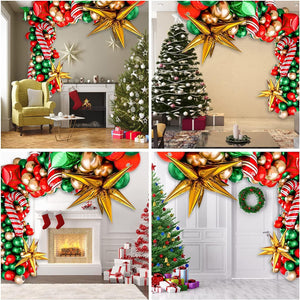 97 Pieces Christmas Balloon Garland Arch kit with Green Gold Red Box - Decotree.co Online Shop