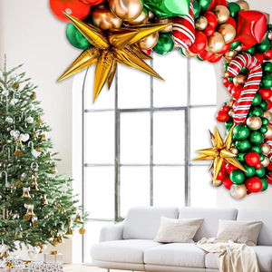 97 Pieces Christmas Balloon Garland Arch kit with Green Gold Red Box - Decotree.co Online Shop