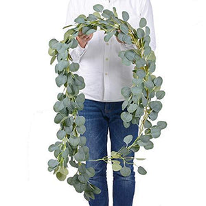 Artificial Eucalyptus Garland Faux Silk Eucalyptus Leaves Vines Handmade Garland Greenery Wedding Backdrop Arch Wall Decor - Decotree.co Online Shop