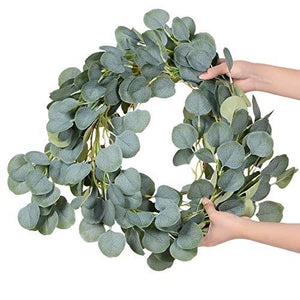 Artificial Eucalyptus Garland Faux Silk Eucalyptus Leaves Vines Handmade Garland Greenery Wedding Backdrop Arch Wall Decor - Decotree.co Online Shop